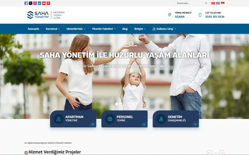 Saha Yönetim web sitesi - Sava Digital Medya